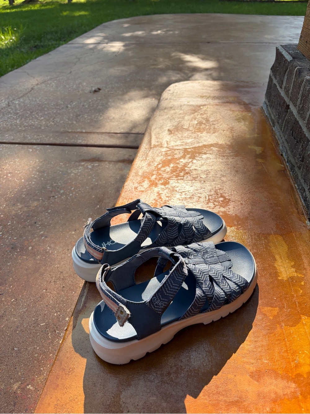 Ryka Navy Blue Woven Sport Sandals
